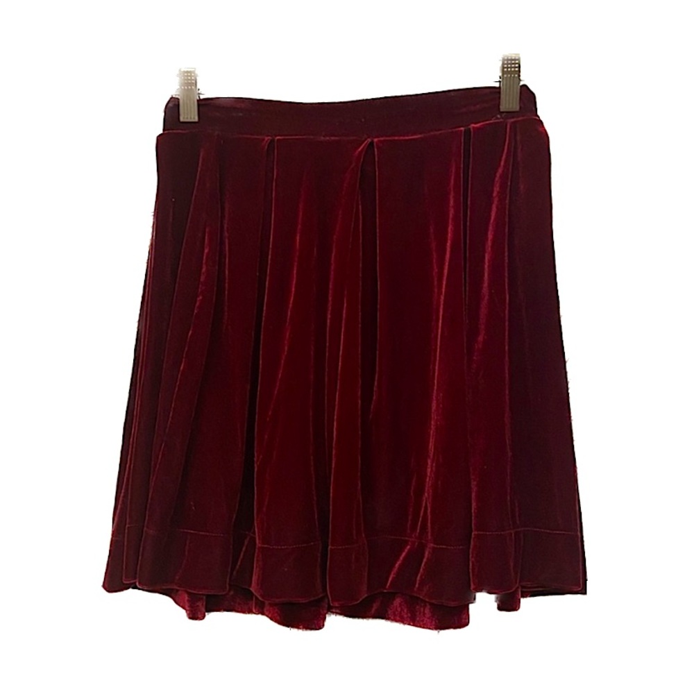 Asymmetric Velvet Mini Skirt
